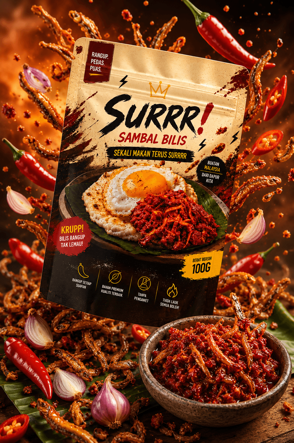 SURRR! Sambal Bilis dengan nasi panas